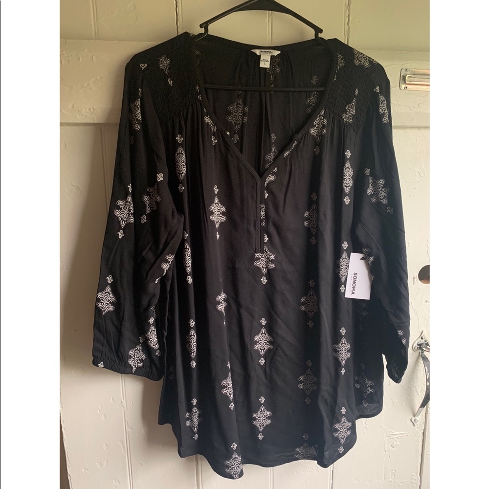 Brand New Black W/ Boho Pattern Sonoma Top 🖤
